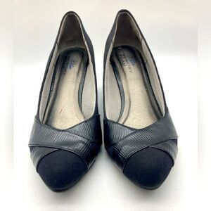 Life Stride Velocity Memory Foam Wedge Black Shoes Size 7M